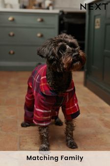 Rouge à carreaux - Pyjama de Noël en coton pour animaux de compagnie assorti (N42292) | €22