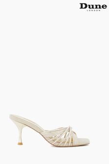Dune London Gold Marquee Leather Ankle Strap Sandals (N42452) | €213
