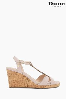 Dune London Koala Leather Plait T-Bar Strap Cork Wedge Heeled Sandals (N42500) | 138 €