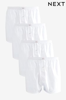 White 4 pack Woven Pure Cotton Boxers (N42507) | 144 SAR