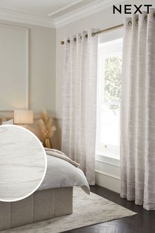 White Valencia Marble Jacquard Eyelet Lined Curtains (N42548) | 107 € - 228 €