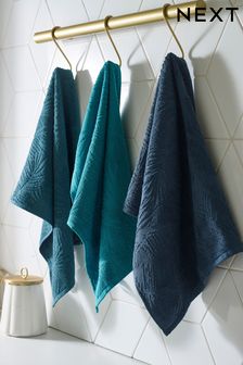 Set of 3 Teal Blue Terry Tea Towels (N42647) | $25