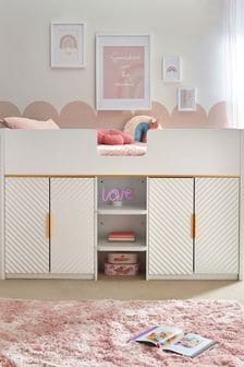 White Valencia Junior Kids Storage Cabin Bed Frame (N43300) | €975