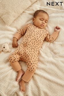Mink Brown Turnover Feet Two Way Zip Baby Sleepsuit 1 Pack (0mths-3yrs) (N43481) | ₪ 35