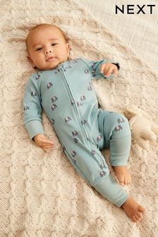 Mint Green Turnover Feet Two Way Zip Baby Sleepsuit 1 Pack (0mths-3yrs) (N43482) | ₪ 35 - ₪ 39