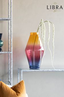 Libra Interiors Red Elise Tropical Sunset Ombre Large Glass Vase (N43530) | €236