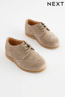 Sand Brown Standard Fit (F) Smart Leather Brogues Shoes (N43545) | 139 QAR - 148 QAR