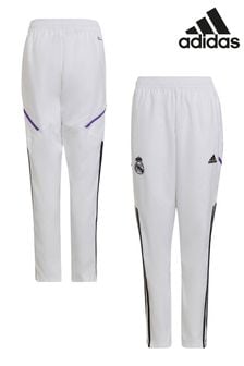Blanco - Pantalones de chándal para niños con diseño de entrenamiento y presentación del Real Madrid de Adidas (N43780) | 54 €
