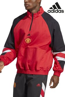 adidas Red Manchester United Icon Overhead Jacket (N43887) | kr1,298