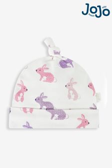 JoJo Maman Bébé Cream Bunny Print Baby Hat (N43975) | 25 QAR