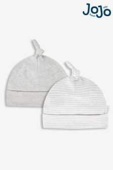 JoJo Maman Bébé White 2-Pack Baby Hats (N43976) | $15