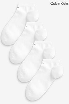 Calvin Klein White Womens Sneaker Socks 4 Pack (N44153) | $39