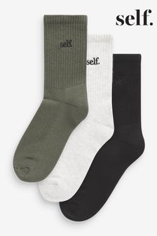 Black/Oat/Green Self. Cushion Sole Lounge Ankle Socks 3 Pack (N44377) | 15 €
