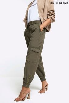 Spodnie bojówki River Island z kolekcji dla drobnych ze złotym wykończeniem przy nogawkach (N44412) | 106 zł