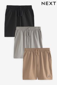 Črna/siva/rumenorjava - Komplet 3 lahkih kratkih hlač (N44421) | €36
