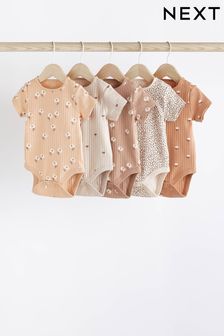 Neutral - Baby Short Sleeve Bodysuits 5 Pack (N44438) | BGN46 - BGN52