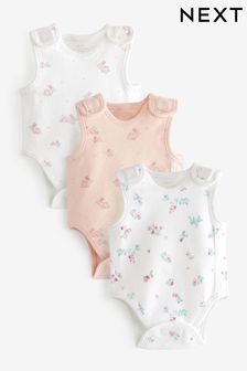 Pink Premature Baby Vest Bodysuits 3 Pack (N44440) | SGD 21