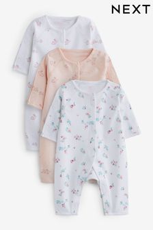 Pink Premature Baby Sleepsuits 3 Pack (0-0mths) (N44457) | 89 QAR