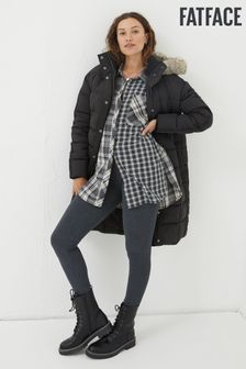 FatFace Black Sienna Quilted Mid Length Coat (N44514) | 103 €