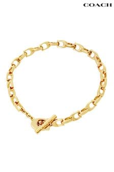 COACH Gold Tone Signature Link Bracelet (N44548) | $209
