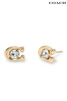 COACH Gold Tone Signature Stone Stud Earrings (N44556) | ₪ 256
