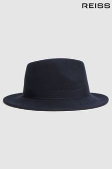 Reiss Navy Ally Wool Fedora Hat (N44707) | $120