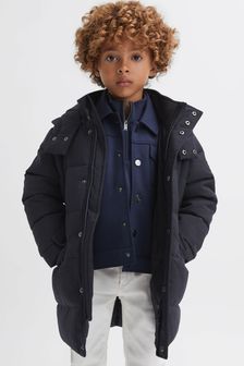 Reiss Navy Isaac Junior Quilted Hooded Coat (N44715) | €128