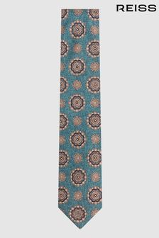 Reiss Sea Green Melange Vulcano Silk Medallion Tie (N44718) | $112