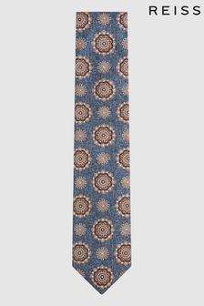 Reiss Blue Melange Vulcano Silk Medallion Tie (N44719) | 104 €