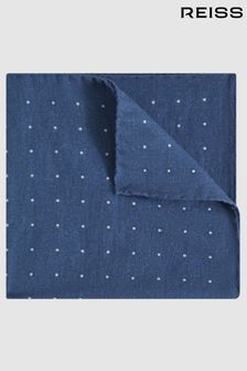 Azul fuerza aérea - Pañuelo de bolsillo de algodón y lana con lunares Tuscan de Reiss (N44729) | 55 €