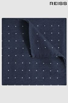 Reiss Navy Tuscan Cotton-Wool Polka Dot Pocket Square (N44730) | 291 SAR