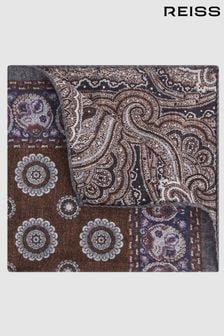 Reiss Brown Giglio Reversible Cotton Pocket Square (N44733) | kr693