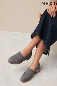 Blue Forever Comfort® Leather Suede Back Trim Detail Loafers (N44743) | SGD 80