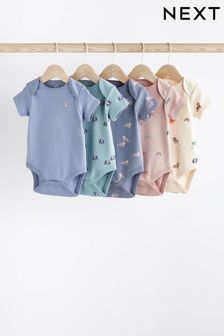 Teal Blue Baby Short Sleeve Bodysuit 5 Pack (N44799) | $37 - $42