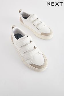 White Wide Fit (G) 3 Strap Touch Fastening Trainers (N44816) | ￥2,780 - ￥3,990