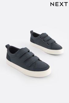 Navy Blue Wide Fit (G) 3 Strap Touch Fastening Trainers (N44817) | KRW34,200 - KRW49,100