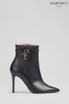 LK Bennett Clover Leather Ankle Black Boots (N44819) | 328 €
