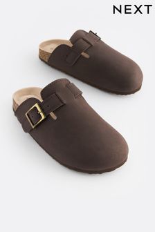Chocolate Brown Leather Slip-On Clog Mules (N44822) | €31 - €41