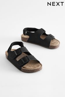 Black Double Touch Fastening Strap Corkbed Sandals (N44823) | €22 - €29