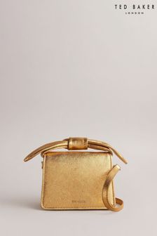 Ted Baker Gold Niasini Bow Detail Metallic Xbody Bag (N44833) | 84 €