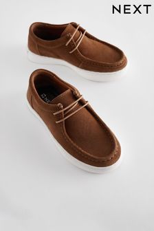 Tan Brown Contrast Sole Lace Up Shoes (N44900) | KRW55,500 - KRW76,900