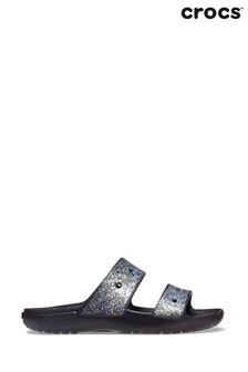 Crocs Black Classic Glitter Sandals (N45026) | $51