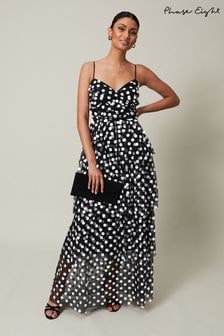 Phase Eight Black Polka Dot Avianna Tulle Maxi Dress (N45067) | 1,480 QAR