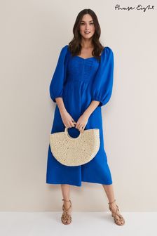 Phase Eight Blue Celila Linen Midi Dress (N45069) | 91 €