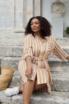 Live Unlimited Natural Stripe Shirt Dress (N45102) | €42