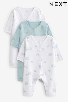 Blue Premature Baby Sleepsuits 3 Pack (0-0mths) (N45114) | €25