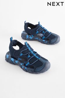 Navy Blue Closed Toe Trekker Sandals (N45180) | $34 - $41