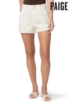 Paige Brooklyn Denim High Waisted White Shorts with Cuff (N45207) | €132