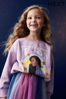 Purple Disney Wish Crew Sweatshirt Top (3-16yrs) (N45269) | €21 - €26