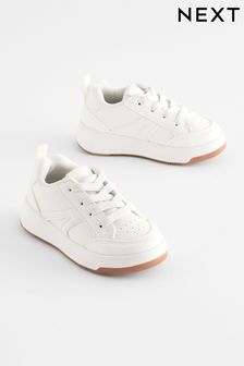 White Standard Fit (F) Elastic Lace Trainers (N45362) | $30 - $34